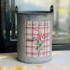 20oz. Tin Bucket Candle-Mistletoe Kisses Plaid Label