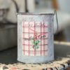 20oz. Tin Bucket Candle-Mistletoe Kisses Plaid Label