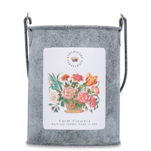 20oz. Tin Bucket Candle-Farm Flowers