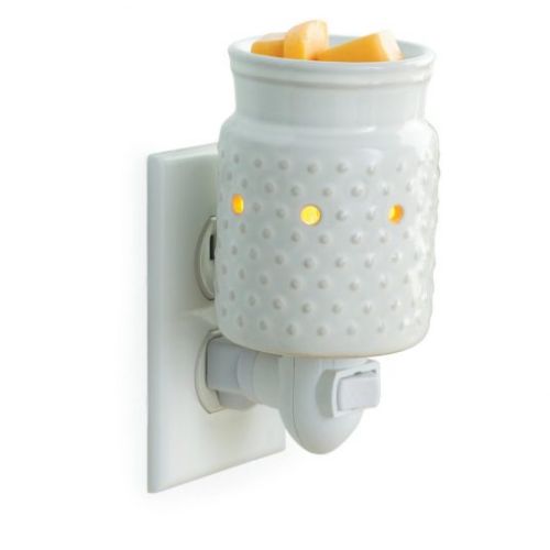 White Hobnail Plug In Wax Warmer