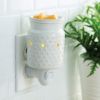 White Hobnail Plug In Wax Warmer