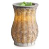 Grey Washed Wicker Wax Warmer