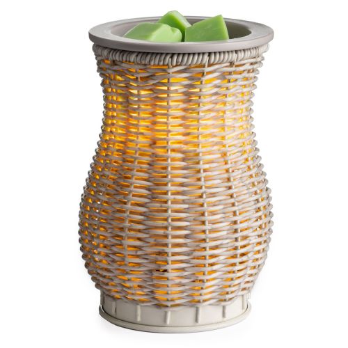 Grey Washed Wicker Wax Warmer