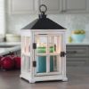 Wax Warmer-Weathered White Wooden Lantern