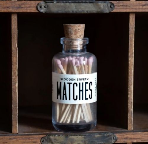 Matches-Mini Apothecary, Light Pink