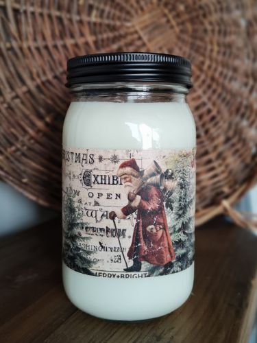 Limited Edition Quart Jar-Balsam-Santa Newsprint
